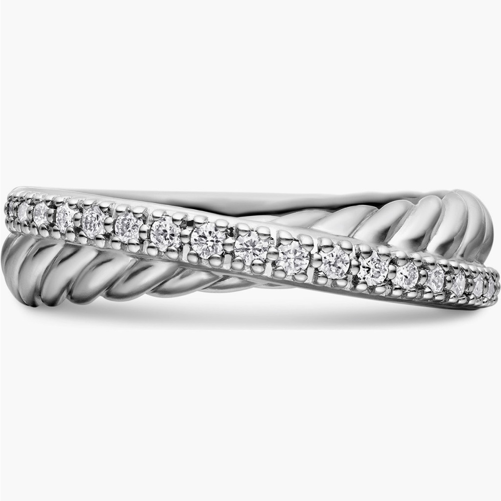 David Yurman | Silver Crossover Diamond Ring